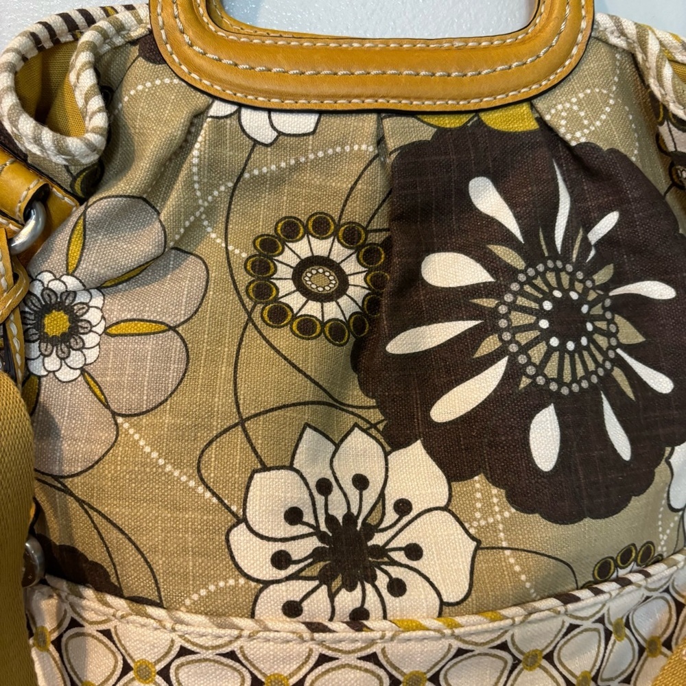 Fossil Satchel Canvas Floral Crossbody Purse Women’s Bag - Picture 3 of 11